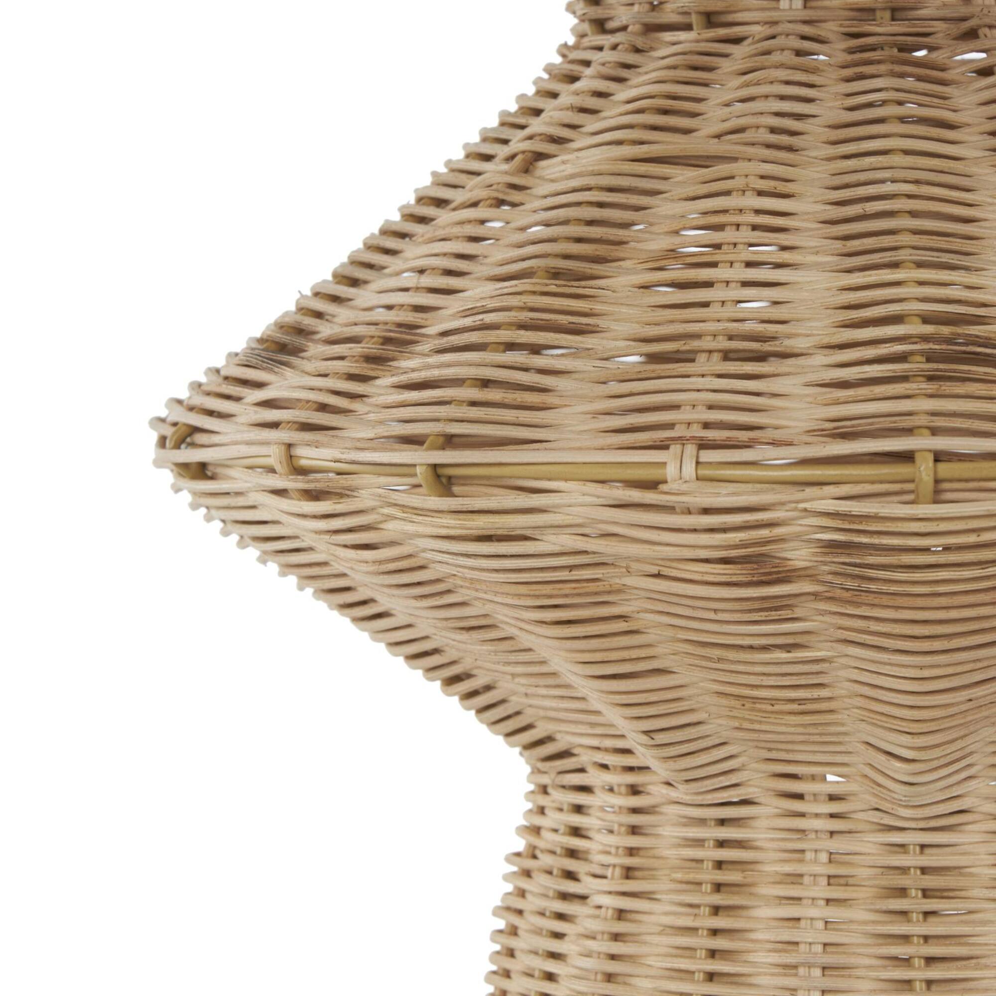 18" Brown Rattan Handmade Woven Tapered & Fluted Vase